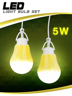 หลอดไฟ LED ขนาด 5W สีดำ เชื่อมต่อไฟโดย USB