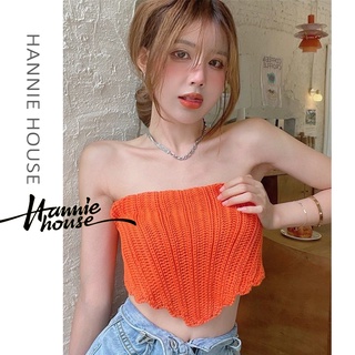 ❥Only➢Women´s Knit Bandeau Strapless Sleeveless Hanky Hem Tube Tops