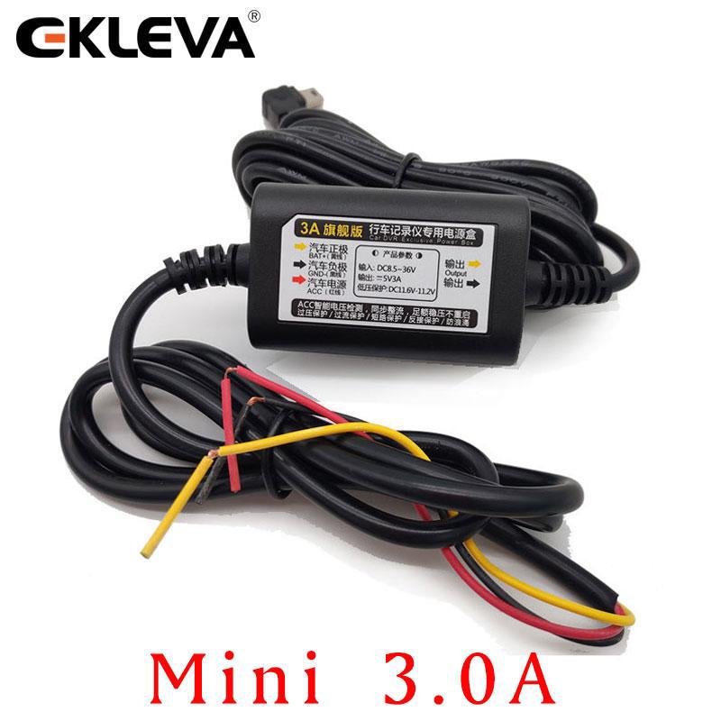 Ekleva ชุดสายกล้องฮาร์ดไวร์ ขนาดเล็ก พอร์ต USB DC 12V - 24V เป็น 5V 2.5A สําหรับรถยนต์