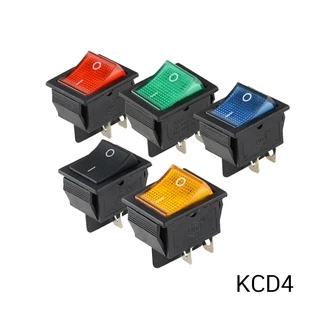 KCD3 KCD4 KCD2 สวิตช์กระดก ยาง ไฟบ้าน 25 x 31 มม. 250V/15A 125V/20A 3ขา 4ขา,3 Pins, 4 Pins Rocker Switch ON OFF AC Power
