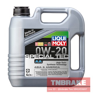 LIQUI MOLY SPECIAL TEC AA 0W-20 น้ำมันเครื่องยนต์ 4 ลิตร (แถมกรองน้ำมันเครื่อง wix)