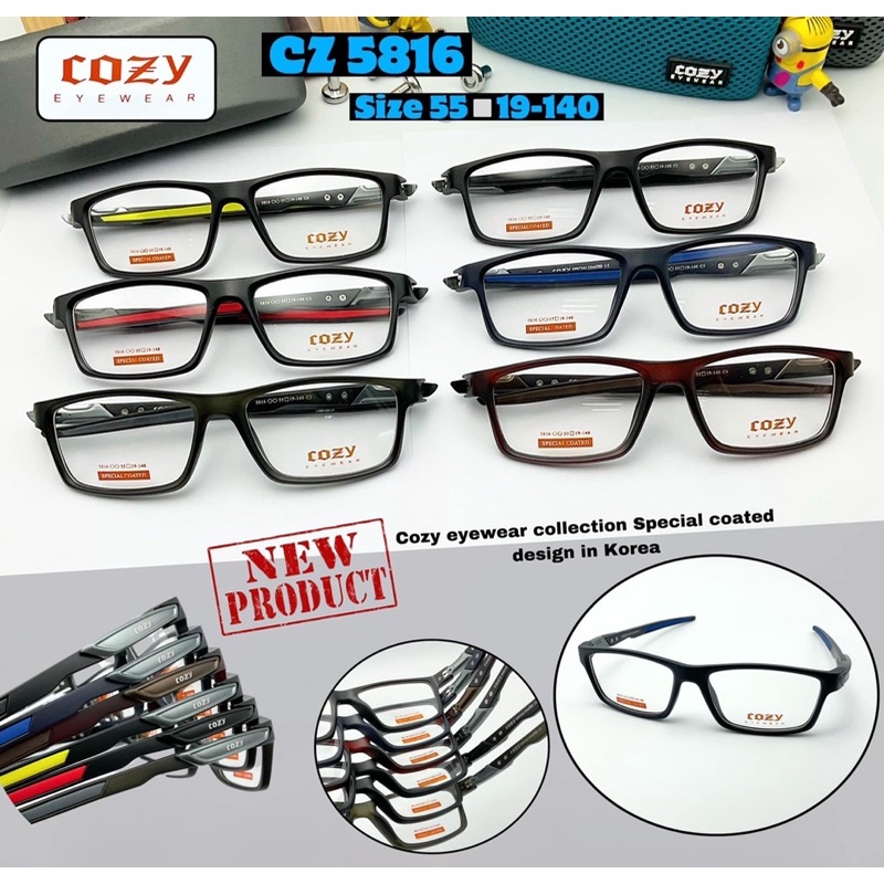 กรอบแว่น COZY   รุ่นCZ5816 ไซส์ 55-19-140👍Cozy eyewaer collection special coated design in Korea