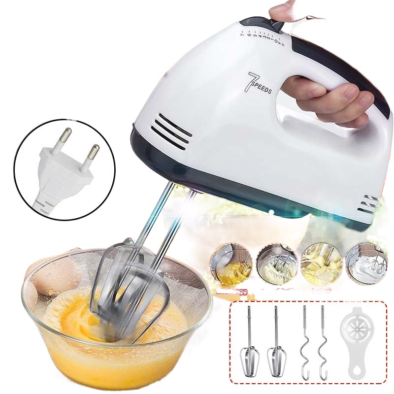☎Electric Hand Mixer Whisk Egg Beater Kitchen 7 Speed 1Pcs UK Plug Baking Tools Yitongmall