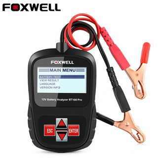 FOXWELL BT100 Pro 6V 12V  เครื่องทดสอบแบตเตอรี่รถยนต์ สำหรับ Flooded, AGM, GEL BT100 1100CCA 200AH