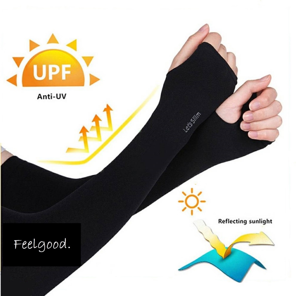 ปลอกแขนกันแสง UV กันแดด เนื้อผ้าบางเบา แบบสวมนิ้ว แบบไม่สวมนิ้ว  Let's Slim & Aqua X 1 คู่ พร้อมส่ง