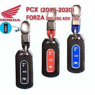 เคสกุญแจรีโมตรถยนต์ ซิลิโคน 3 ปุ่ม กันรอยขีดข่วน สําหรับ Honda PCX (2016-2020) Forza 300 350