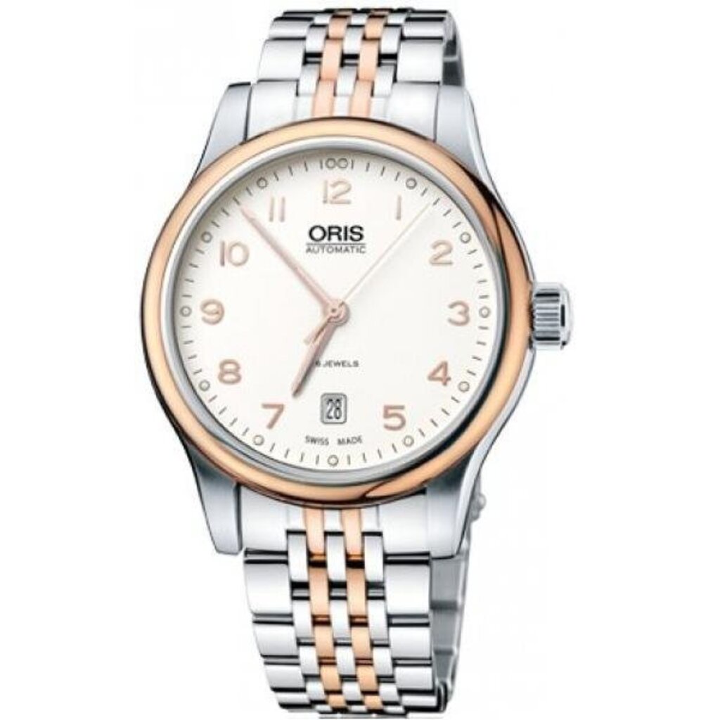 ORIS Classic Date Automatic รุ่น 733 7594 4391MB - Stainless/Pink Gold