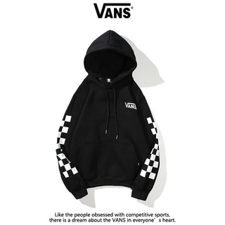 Fashion Vans ใหม่หลวมพิมพ์ผ้าฝ้ายแขนยาวเสื้อยืดคลุมด้วยผ้า