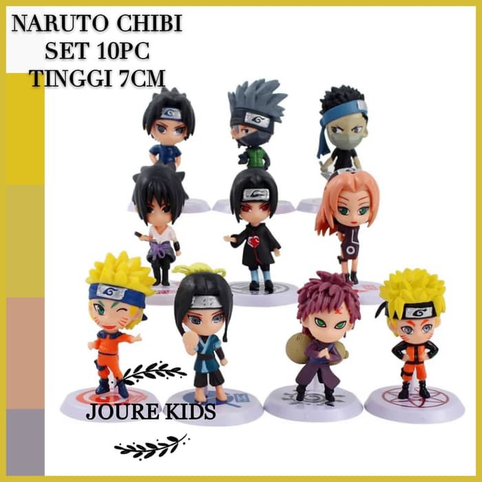 Action Figure Chibi Set 10 Naruto Shippuden Sasuke Kakashi Gaara