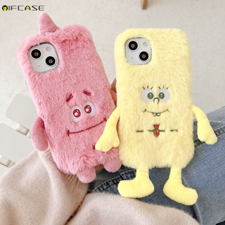 Xiaomi Redmi Note 10 9 8 Pro Max 10S 9S 9A 9C 9T 8A 8T Phone Case SpongeBob SquarePants Patrick Star Hairy Plush Winter Warm Cute Cartoon Soft Casing Cases Case Cover