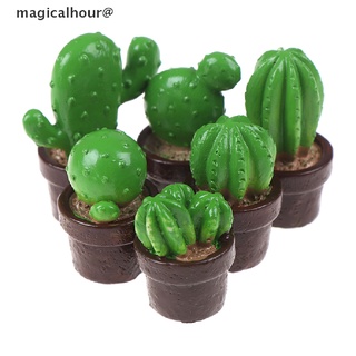 magicalhour 5pcs Dollhouse Miniature Resin Cactus DIY Plants Decoration Toys new