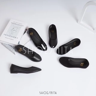 รองเท้าคัชชู ไซส์ใหญ่ 36-44 รองเท้าคัทชู ผู้หญิง สีดำ SHOESNITA
