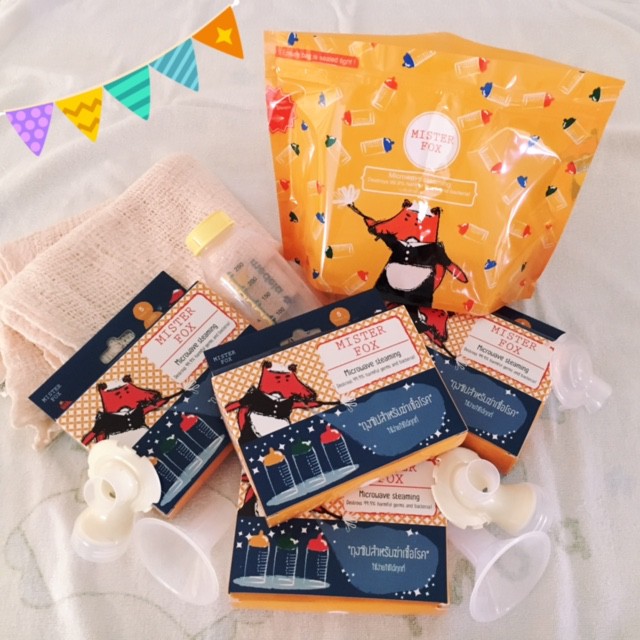 Mister Fox Microwave steaming bag (ถุงฆ่าเชื้อด้วยไมโครเวฟ) ถุงนึ่งขวดนม มิสเตอร์ฟ้อกซ์