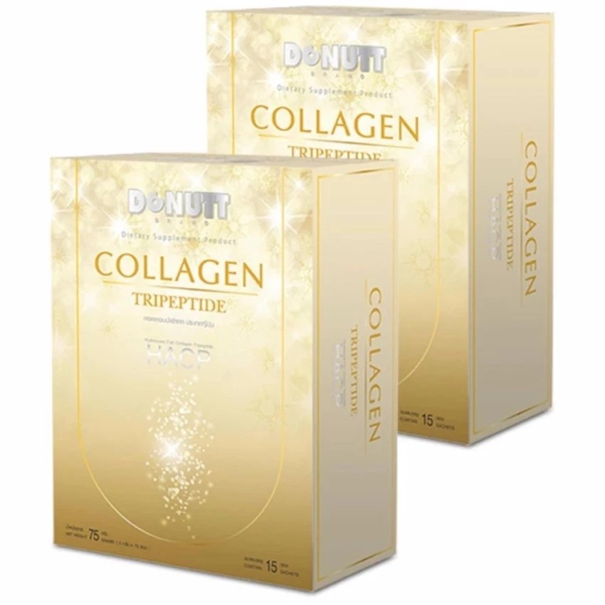 Donutt Collagen TriPeptide HACP เพื่อสุขภาพที่ดีที่สุดของ ข้อต่อ และ กระดูก 15 ซอง (2 กล่อง)