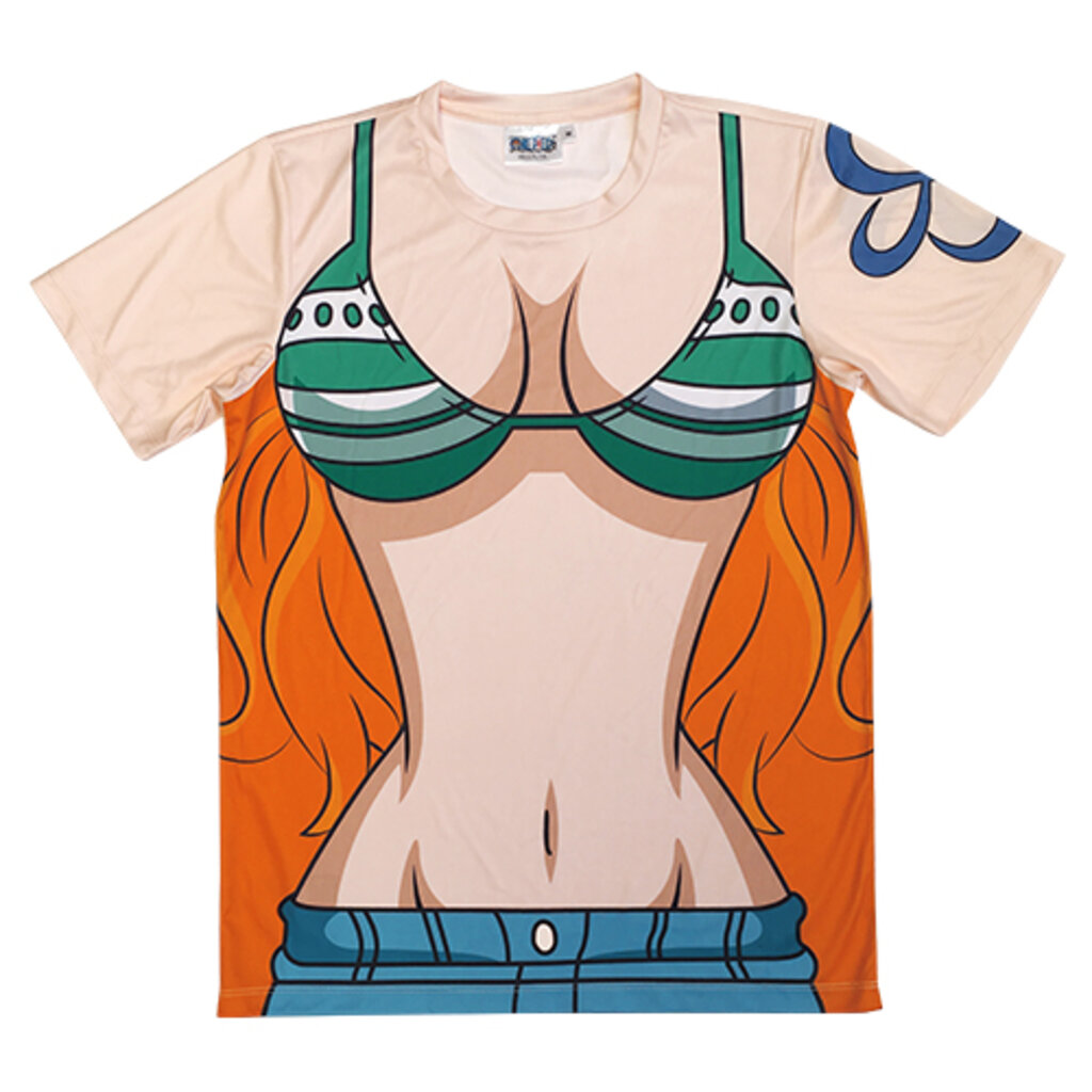 DEXtreme - เสื้อยืดการ์ตูนวันพีซ ลายนามิ (เนื้อผ้ากีฬา) (T-Shirt Onepiece Cosplay : Nami) (DOP-598)