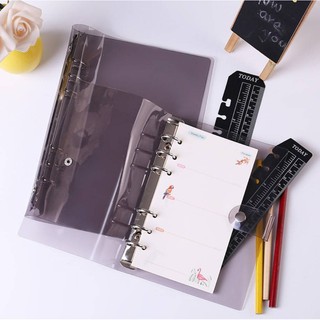 ปกแพลนเนอร์ใสดำ 6 ห่วง Black Transparent Binder 6 rings -  A5/A6