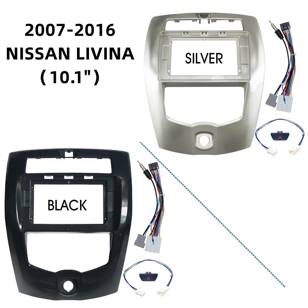 กรอบแผงแดชบอร์ดวิทยุรถยนต์ 10.1 นิ้ว สําหรับ Nissan Livina 2007-2016 2 Din DVD Gps Mp5 Android