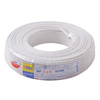 สายไฟ BCC รุ่น VAF 2x4.0 SQ.MM. ขนาด 100 เมตร. สีขาว