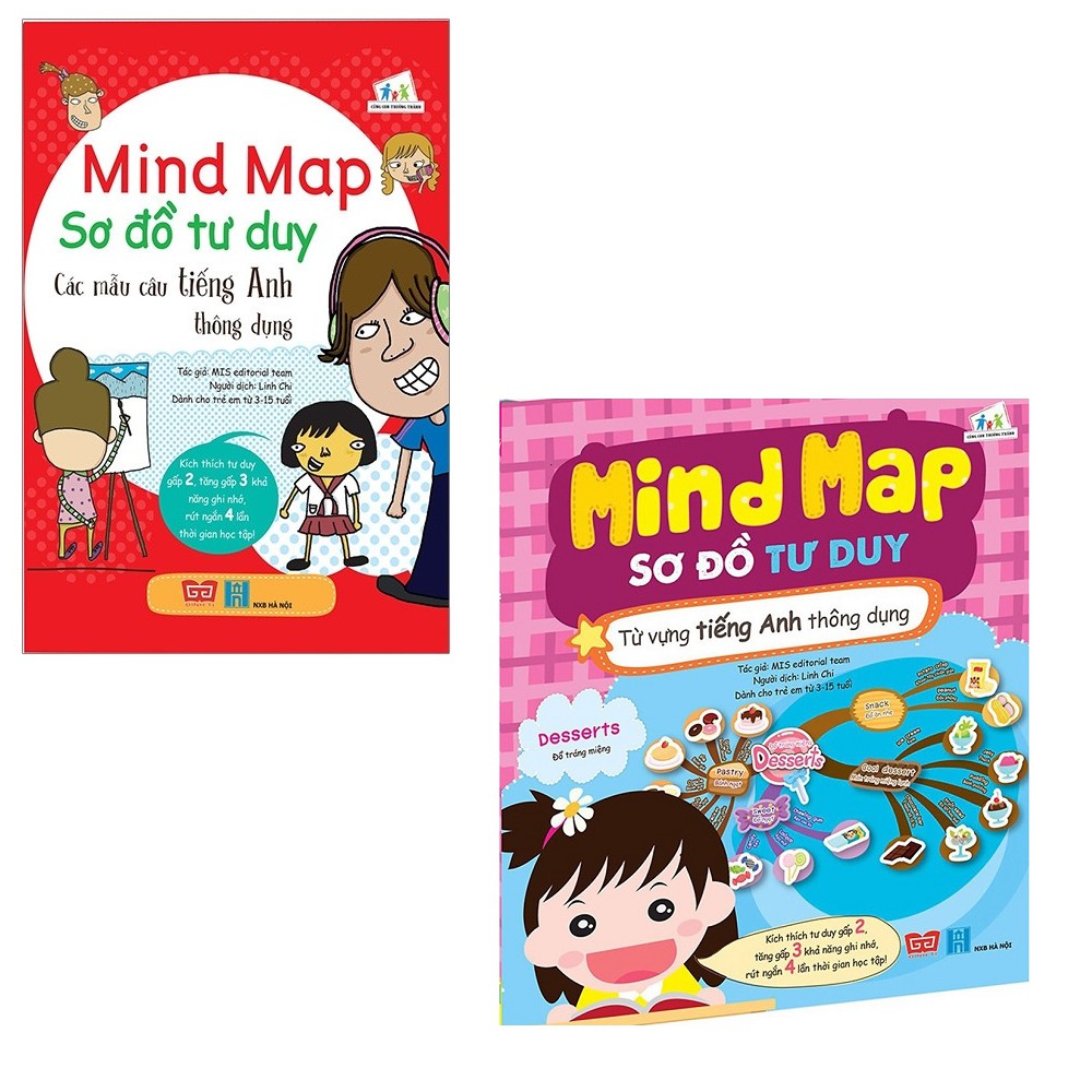 หนังสือ Dinh Ti - Combo Mind Map - Mind Map - คําศัพท์ภาษาอังกฤษทั่วไป + รูปแบบประโยคภาษาอังกฤษทั่วไ