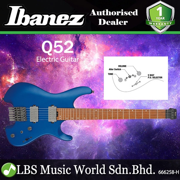 Ibanez Q52 Nyatoh Body กีตาร์ไฟฟ้าพร้อม HH Pickup และ Roasted Birdseye Maple Fingerboard - เลเซอร์สี