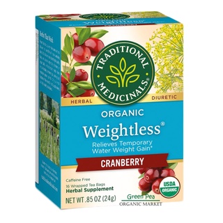 Traditional Medicinals Organic Weightless Cranberry 16 Tea Bags, .85 oz (24.g) Caffeine Free