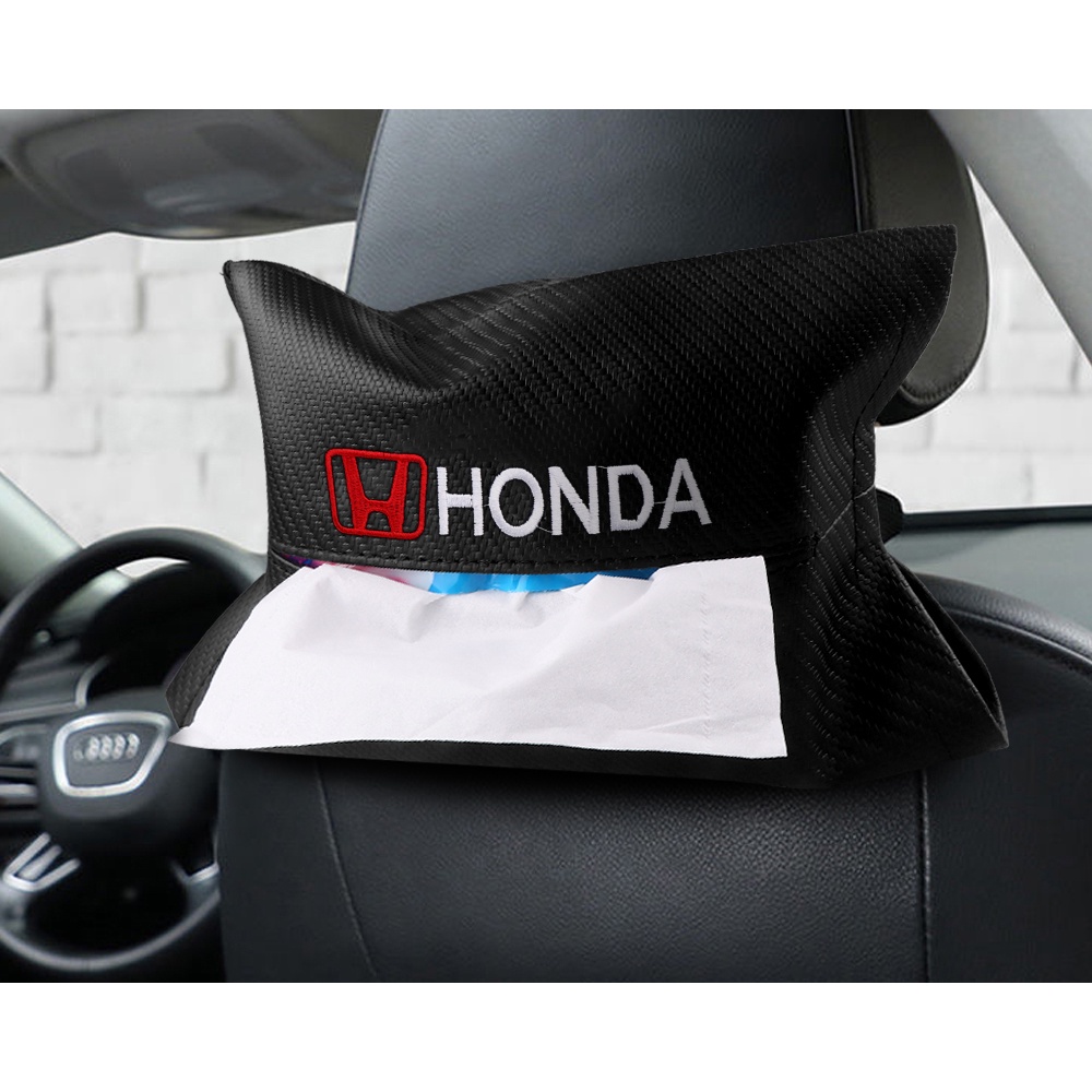 HONDA Car Seat กระดาษผ้าเช็ดตัวกระเป๋ากระดาษทิชชูคาร์บอนไฟเบอร์สําหรับ Honda Mugen INSPIRE CR-V CR-Z