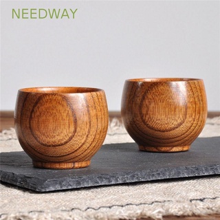 Needway แก้วมัก แบบไม้ แฮนด์เมด ป้องกันการกัดกร่อน สไตล์ญี่ปุ่น สําหรับใส่เครื่องดื่ม ชา กาแฟ