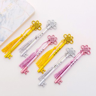 Creative personality key pen court style tassel pendant gel pen student office b