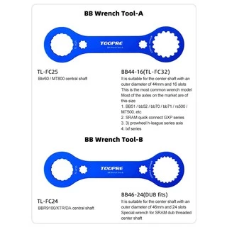TOOPRE ประแจขันถอดกระโหลกกลวงจักรยาน For BB51 BB52,DUB BB Bike Tool Spanner (1ชิ้น)
