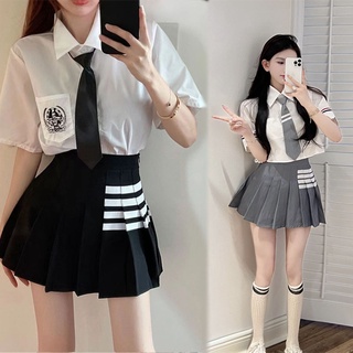 STYLE 🔥พร้อมส่ง🔥 กระโปรง JK ะโปรงแฟชั่นผู้หญิง กระโปรงลายสก๊อต High Waist กระโปรงผู้หญิง ชุดเครื่องแบบ