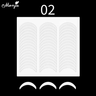 Monja สติกเกอร์ติดตกแต่งเล็บ ลายพระจันทร์เสี้ยว หน้ายิ้ม สีขาว DIY 2 ชิ้น
