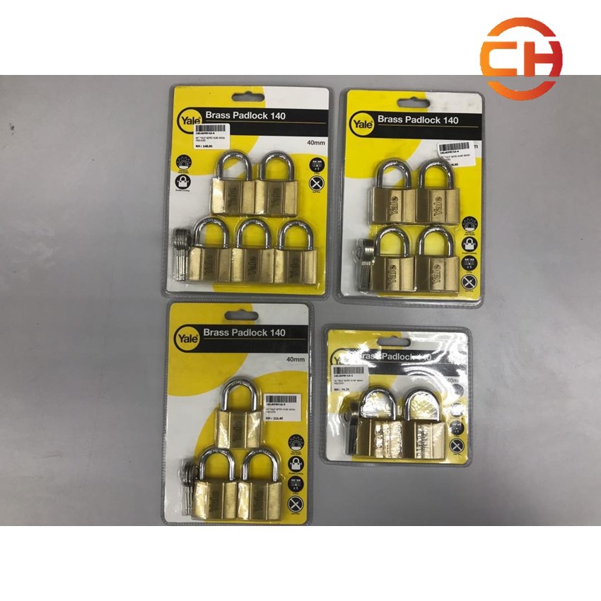 YALE 40MM BRASS PADLOCK 140