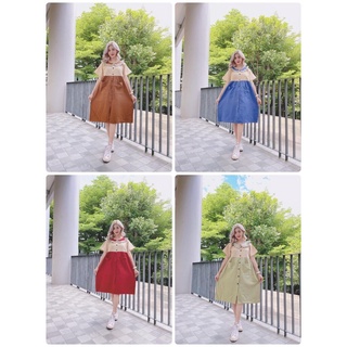 B16 ชุดเดรสคอบัวระบาย แบบใหม่ สวยมาก
