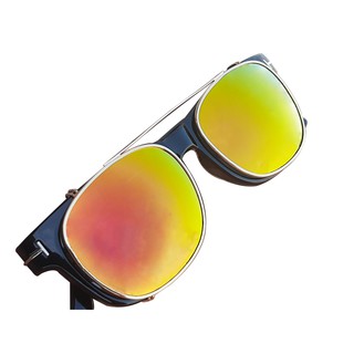 แว่นตากันแดด พร้อม clip on สีปลอดทอง แว่นตาแฟชั่น แว่นตาทรงวินเทจ แว่นตาclip on clip on sunglasses แว่นเท่ๆ แว่นราคาถูก