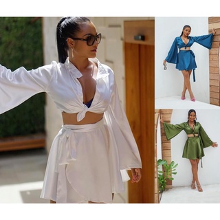 ♥ Women Fashion Midi White Blue Green Dress Casual Elegant Solid Classy Dress Beach Madam Dum Fashion