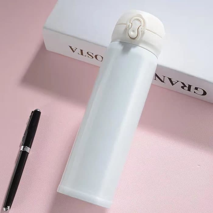 TERMOS [WHITE] Niagara Thermos Triangle Rubber 500ml Plain Bottle Tumbler H777