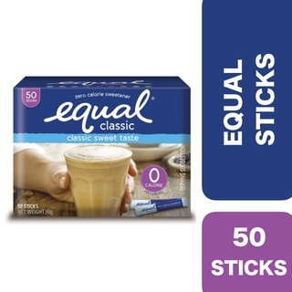 Equal Classic Sweetener Sugar substitute 50 g. 50 sachets ++ อิควล คลาสสิค วัตถุให้ความหวานแทนนน้ำตาล 50 ก. 50 ซอง