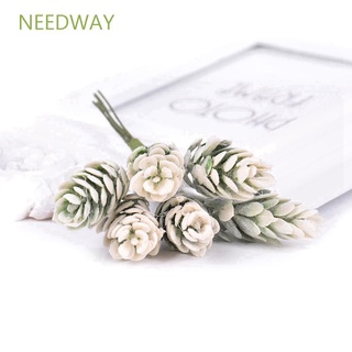 Needway พวงหรีดสับปะรดประดิษฐ์แห้งสําหรับตกแต่งสมุดภาพ 6 ชิ้น