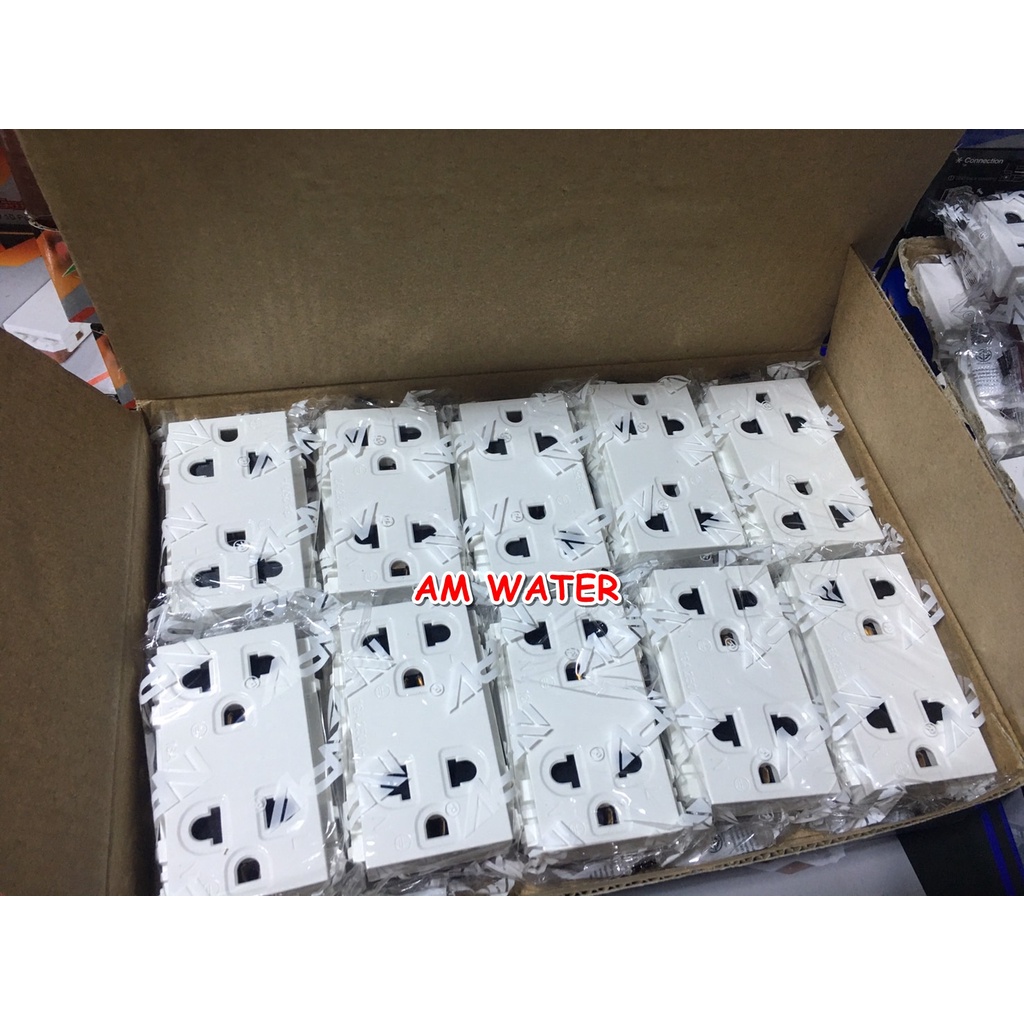 เต้ารับกราวด์คู่ NPV รุ่น NP 4205A สุดคุ้ม  ราคายกกล่อง 10 ตัว