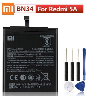 แบตเตอรี่ Xiaomi Mi Redmi 5A RedMi5A BN34 Authentic โทรศัพท์แบตเตอรี่ 3000mAh