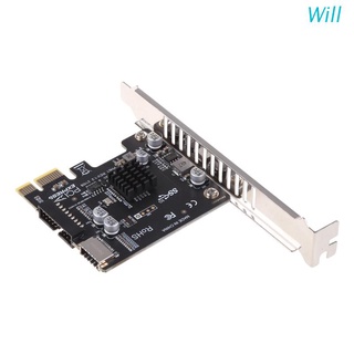 Will การ์ดขยายแผงด้านหน้า PCI-E เป็น USB3.0 Type-E 5G PCI Express X1 X4 X8 X16