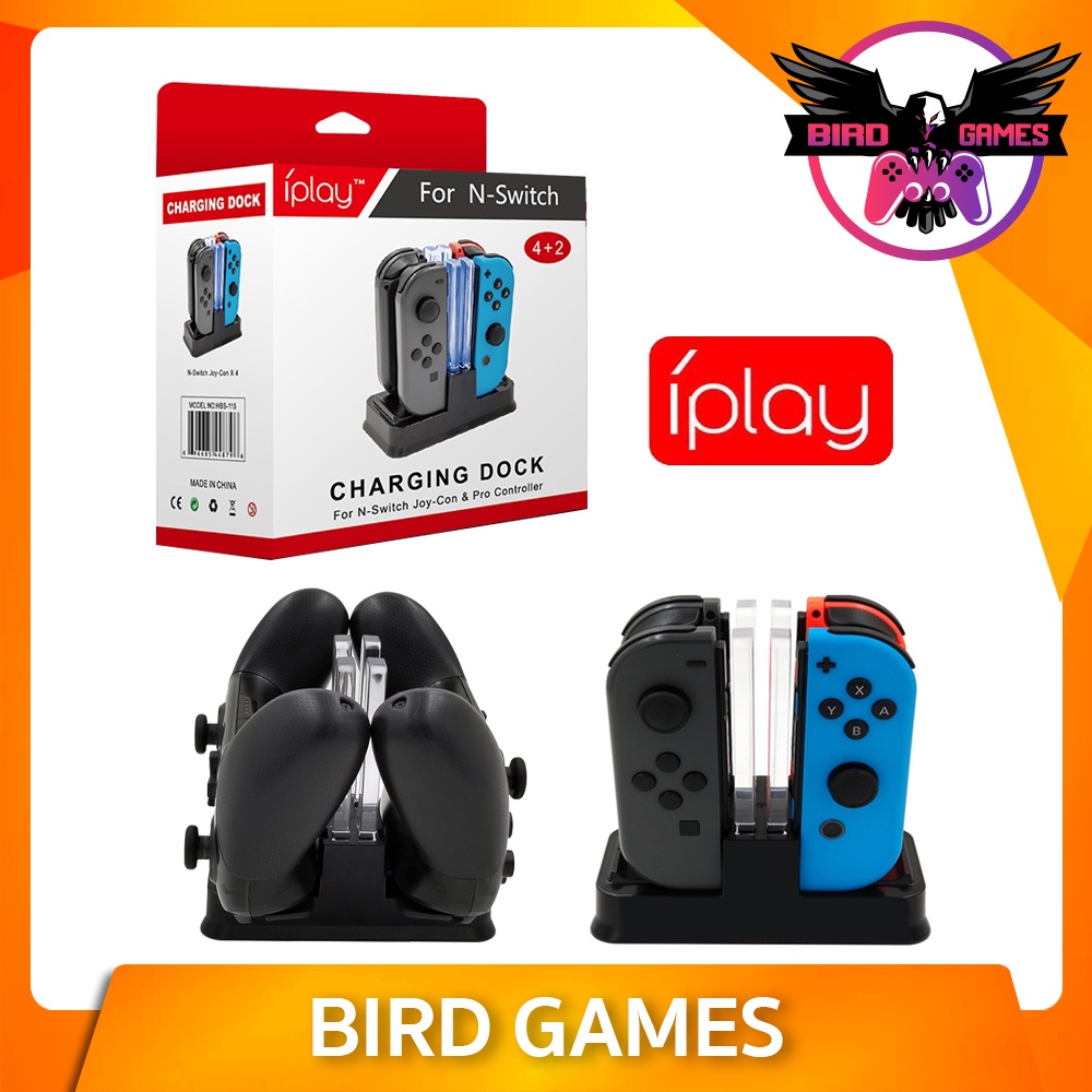 แท่นชาร์จจอย Con และ จอย Pro มีไฟบอกสถานะ ยี่ห้อ iPlay [Charging Dock For Nintendo Switch Joy-Con & Pro Controller]