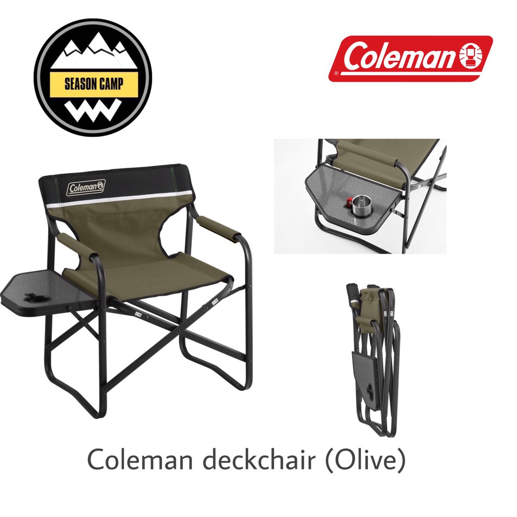 Coleman  Side Table deck Chair (Olive) เก้าอี้พับ