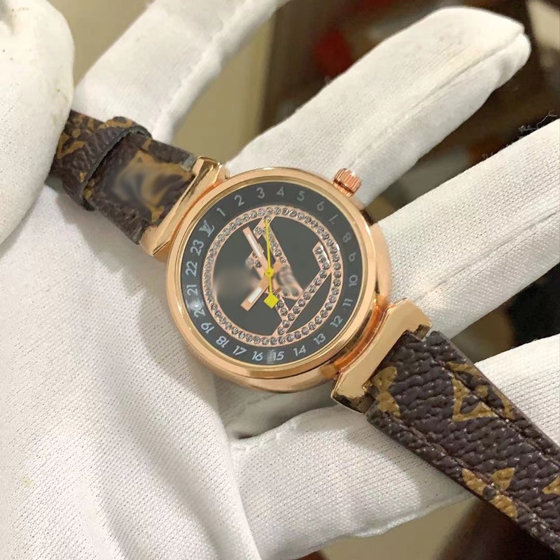 นาฬิกาข้อมือควอตซ์อเนกประสงค์แฟชั่นสําหรับผู้หญิง L&V