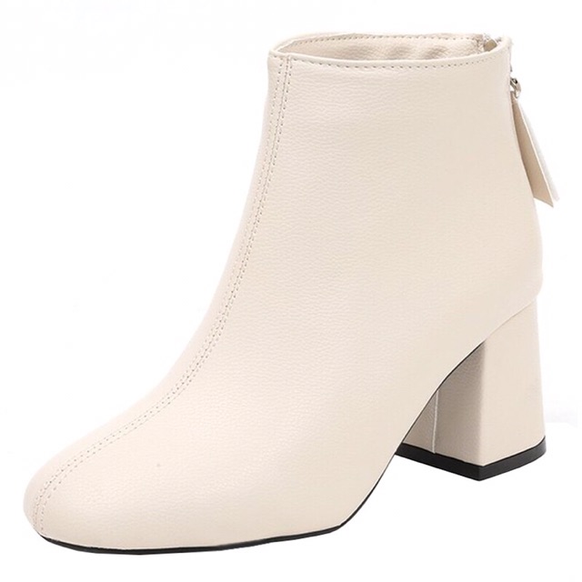 Chole G:Nina Steb Short Boots รองเท้าบูทหนังส้นสูง  รองเท้าบูทหุ้มข้อ ส้นสูง 2.5นิ้ว(SH0035)