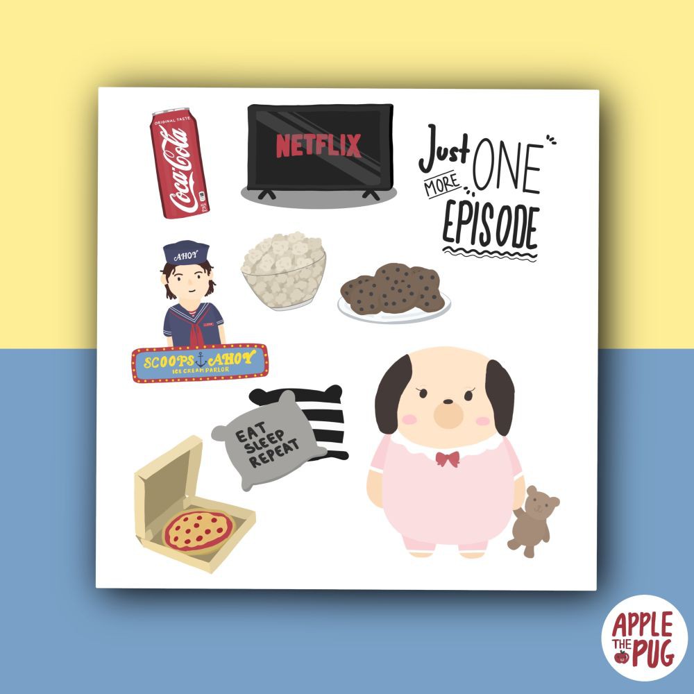 แผ่นสติ๊กเกอร์ Apple The Pug สําหรับตกแต่งห้องนอน - artlinxstore.th ...