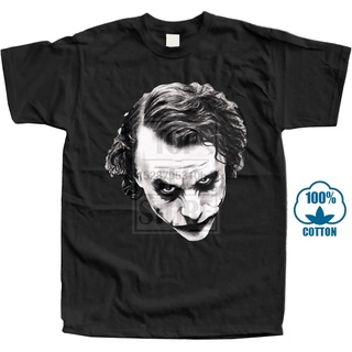 ถูกสุดๆใหม่ เสื้อยืดลําลอง แขนสั้น พิมพ์ลาย Heath Ledger Joker Gothic Dark Knight Gotham Goth S สีดํา แฟชั่นสําหรับผู้ชา