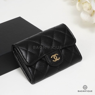 CHANEL SARAH CARD HOLDER BLACK CAVIAR GHW