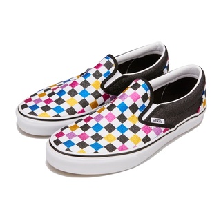 Vans รองเท้าผ้าใบ Classic Slip-On Glitter Checkerboard Black/True White ( VN0A4BV3V3P )