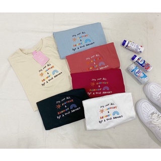 เสื้อยืดลายปัก สุดคิ้วท์ Over sizeโอเวอร์ไซส์ cotton 100%